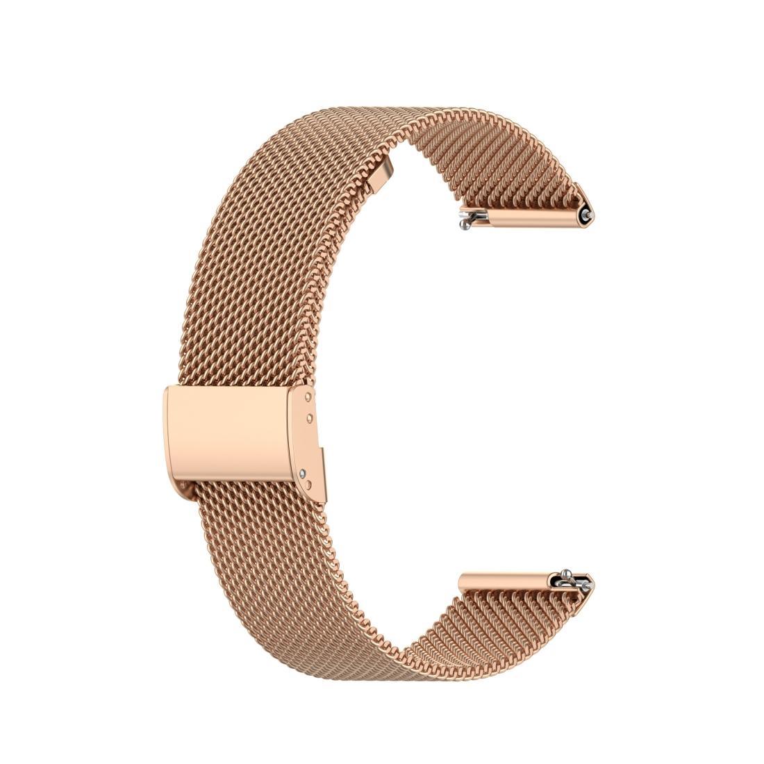 For Huawei GT/GT2 46mm/ Galaxy Watch 46mm/ Fossil Fossil Gen 5 Carlyle 46mm Stainless Steel Mesh Watch Wrist Strap 22MM(Rose Gold)