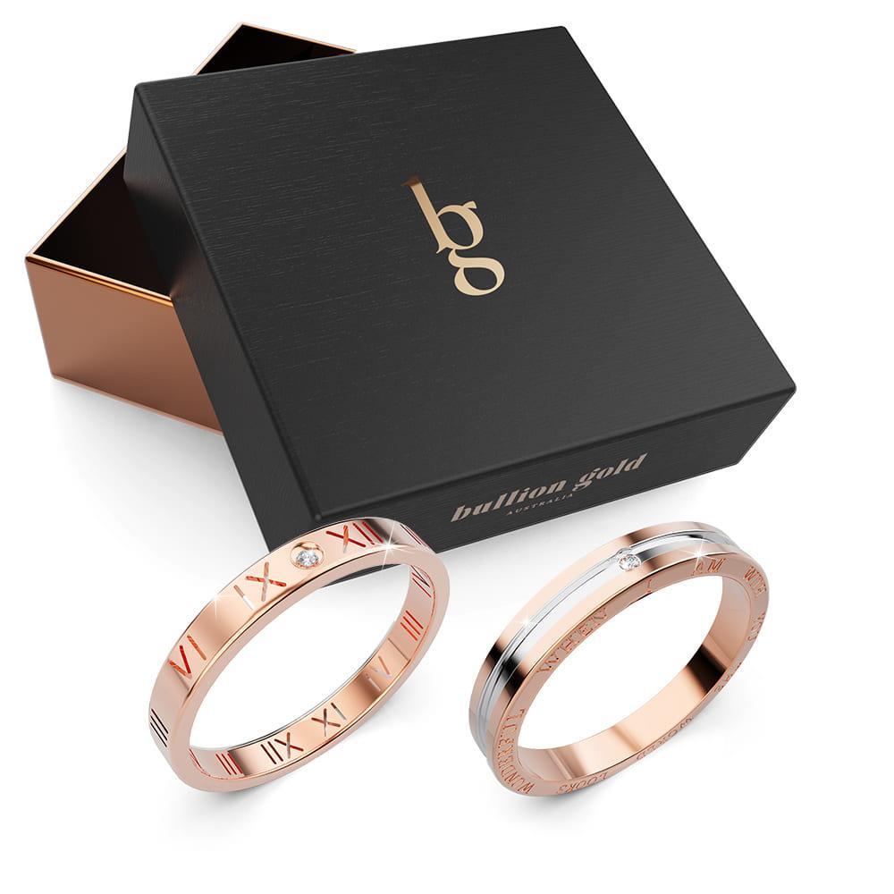 Boxed The Ethereal 2 Pc Rings in Rose Gold