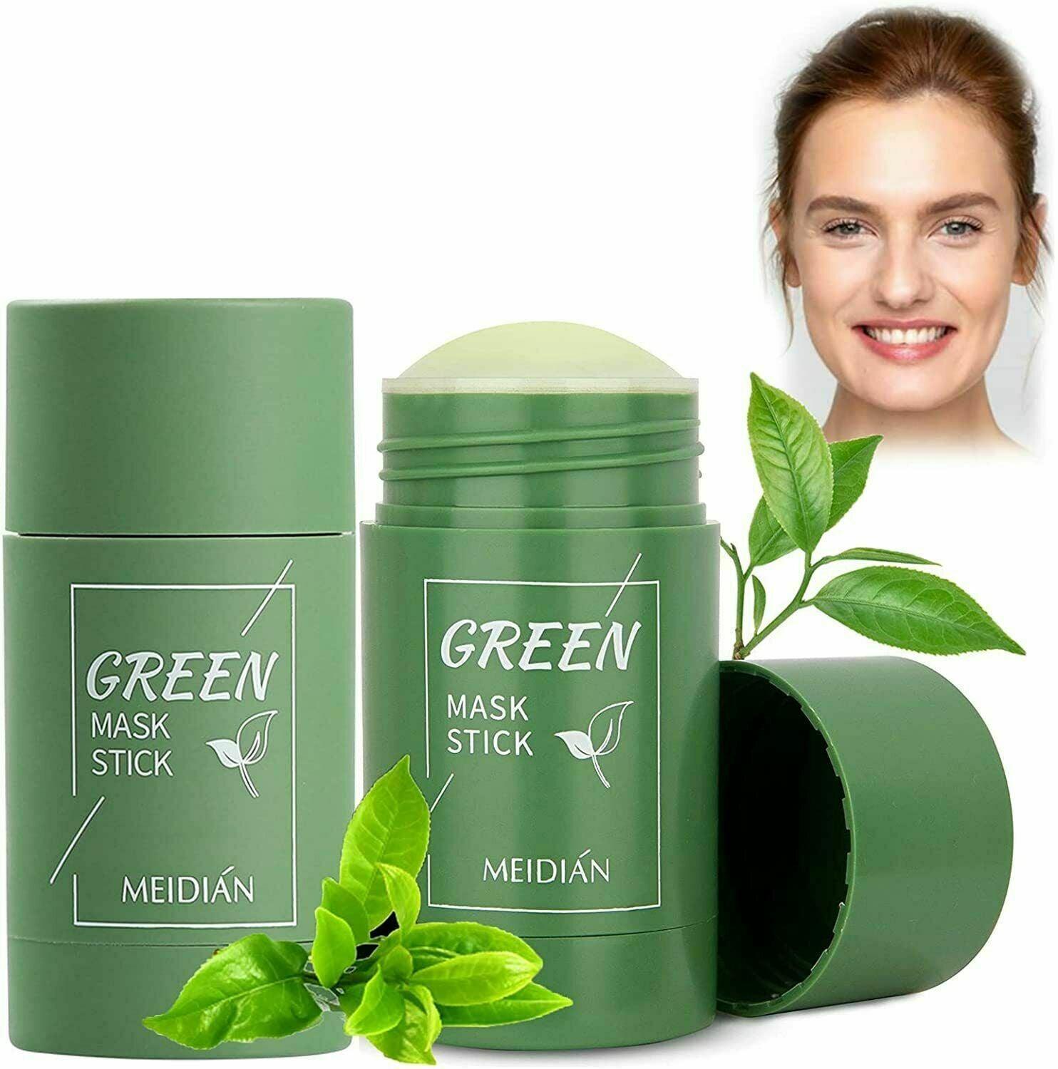 1x Green Tea Cleansing Mask Facial Stick Oil Acne Control Blackhead Deep Clean