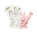 2 PCS Easter Bunny Egg Chocolate Baking Clay Silicone Mold, Specification: Carrot Rabbit