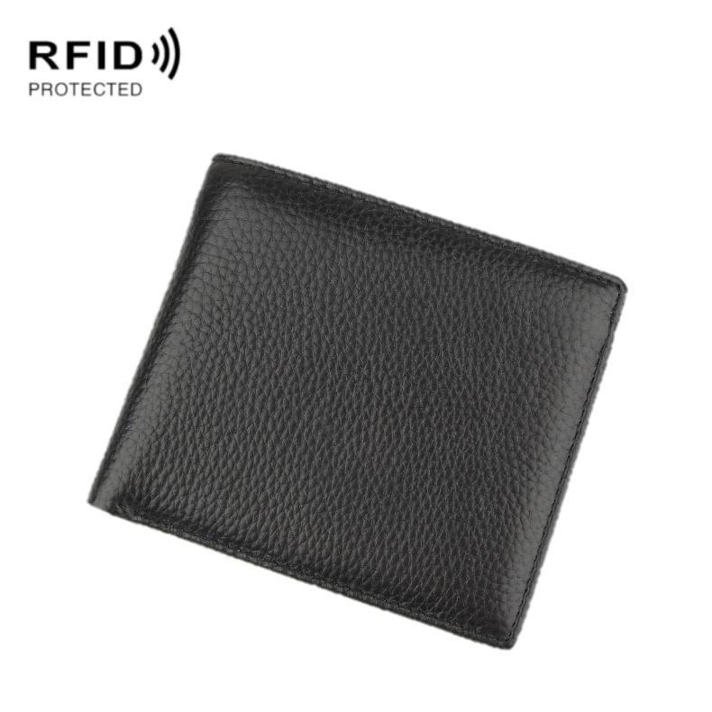 K-8018 RFID Anti-theft First Layer Cowhide Coin Purse Men Wallet