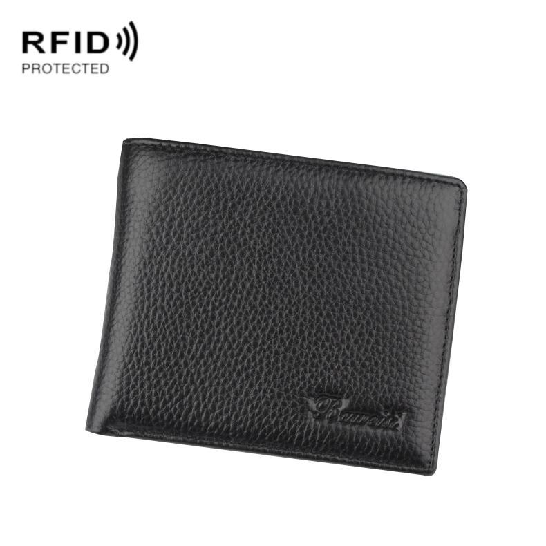 965004 RFID Anti-theft First Layer Cowhide Coin Purse Men Wallet