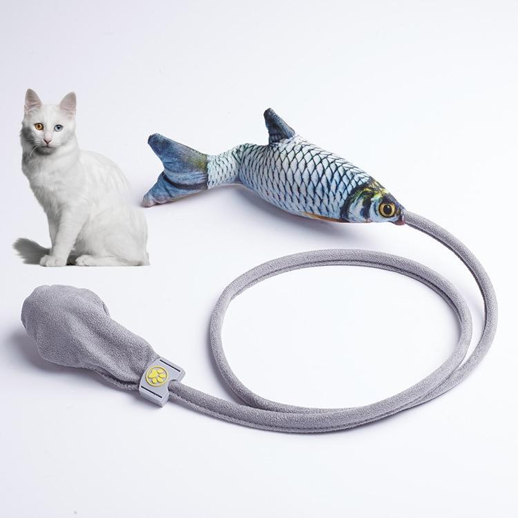 Creative Funny Cat Toy Simulation Fish Cat Toy Interactive Plush Airbag Toy(Squid)