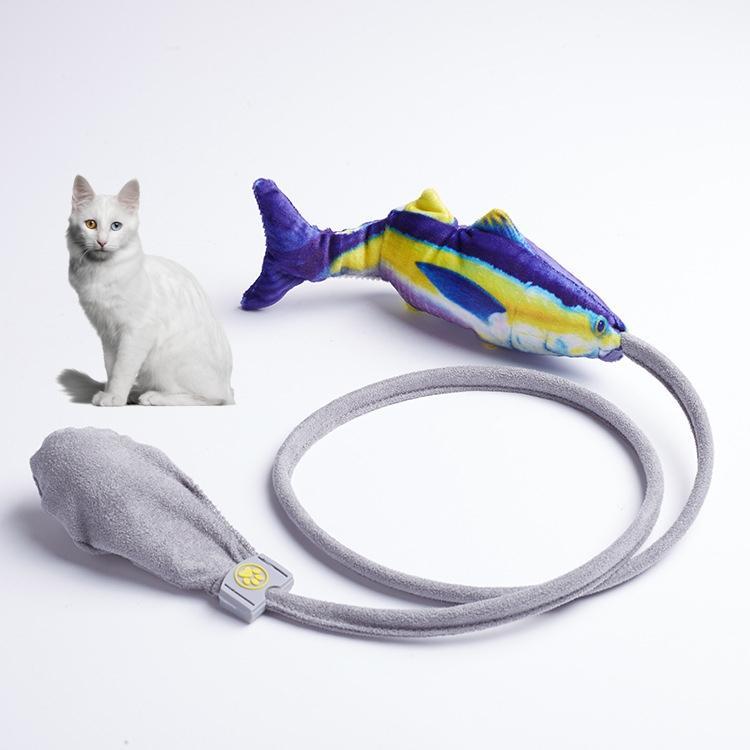 Creative Funny Cat Toy Simulation Fish Cat Toy Interactive Plush Airbag Toy(Sea Fish)