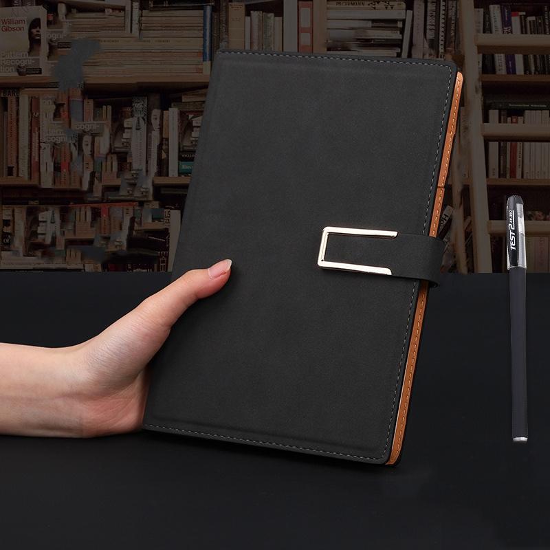 Notebook Business Retro Simple Notebook Office Notepad Black A5 Sheepskin Buckle