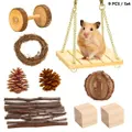 9 PCS / Set Hamster Toy Pet Rabbit Guinea Pig Parrot Play Grinding Wood Toys