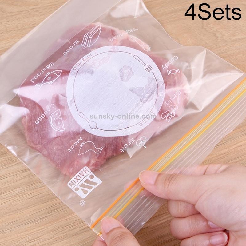 4 Sets Sealed Bag Fresh Food Packaging Bag Household Thickened Refrigerator Storage Plastic Bag, Size: Small (30 Pieces / Set)