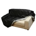 Outdoor Bench Dust Cover Furniture Cover, Size: 2 Seats 134x66x89cm(210D Outer Black Inner Silver)