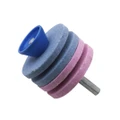 4 PCS Lawn Mower Sharpener Grinding Wheel Sharpener Industrial Grinding Head, Specification: 4-layer Blue+Pink