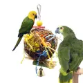2 in 1 Parrot Toy Sepak Takraw Paper Brushed Grass Bite Ball