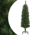 Slim Artificial Christmas Tree with Stand Green 150 cm PVC vidaXL
