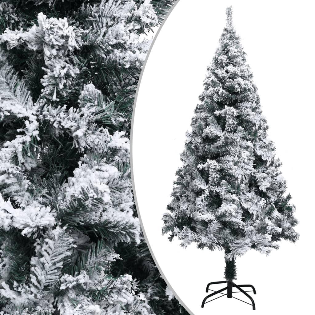 Artificial Christmas Tree with Flocked Snow Green 120 cm PVC vidaXL