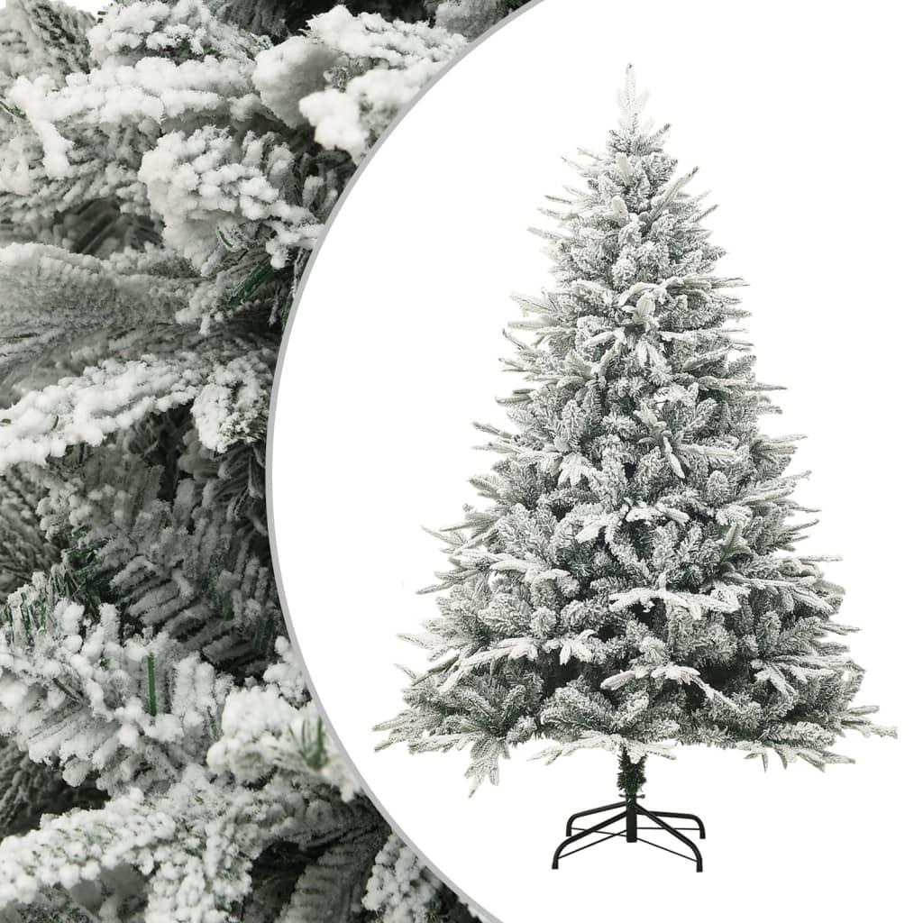 Artificial Christmas Tree with Flocked Snow Green 180 cm PVC&PE vidaXL
