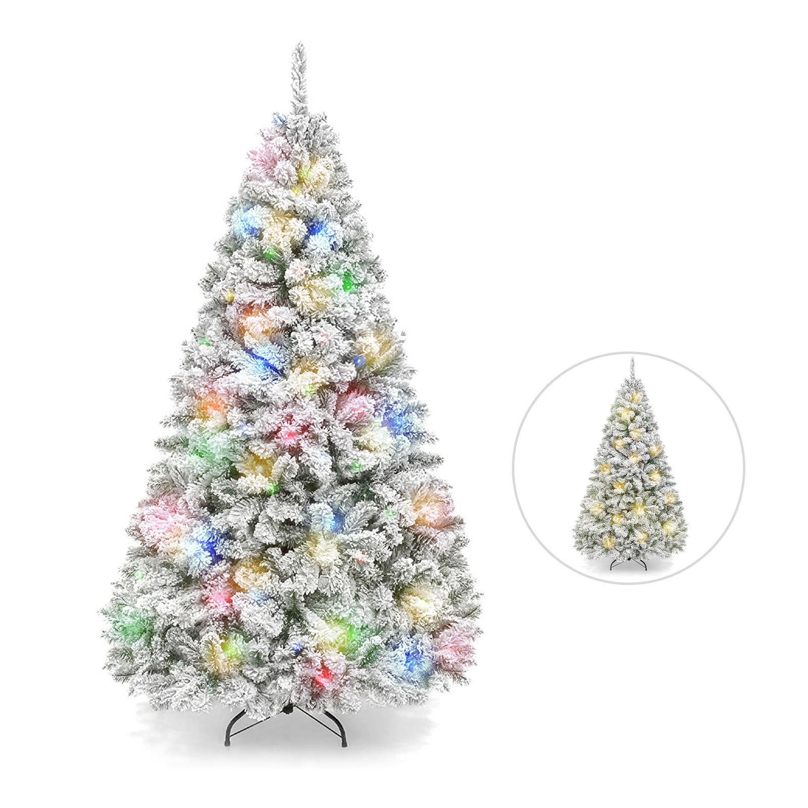 Festiva Christmas Tree With LED 2.1m Snow Flocked White Xmas Trees Artificial Decorations
