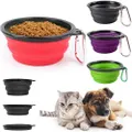 Portable Foldable Pet Bowl Collapsible Silicone Food Water Feeder Dog Cat