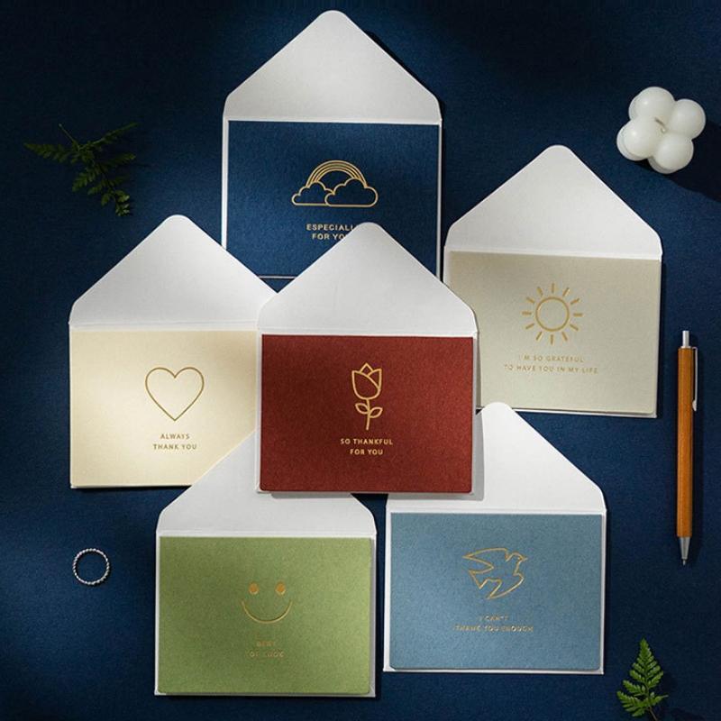 2 Sets Bronzing Mother Day Birthday Card Wishes DIY Envelope Set(6PCS/Set HK031)