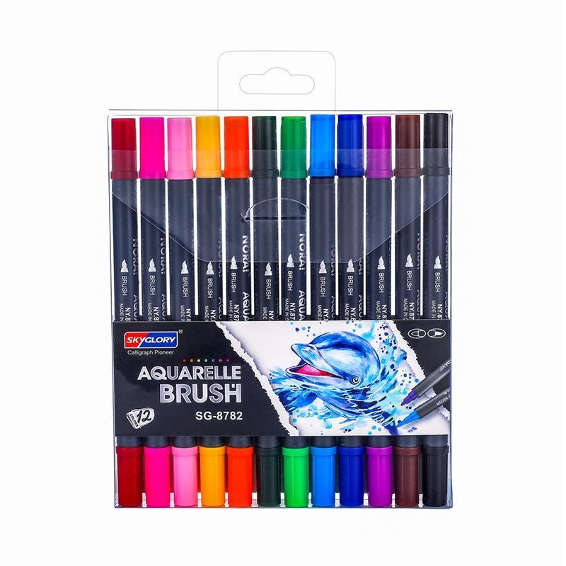 Skyglory Children Graffiti Painting Water-Soluble Marker Pen Set, Specification: 12 Colors