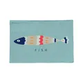 Cotton And Linen Double Layer Thickening Mediterranean Simple Fresh Geometric Placemat Potholder Table Mat(Colored Fish)