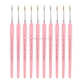 10 PCS 5 WeiZhuang Hook Line Pen Painting Hand-painted Watercolor Wolf Mint Hook Line Pen Painting Stroke Thin Line Brush, Color:Pink