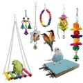 MT0002 Pet Chew Toy Mirror Frosted Parrot Bird Stand Board Set(7 PCS/Set)
