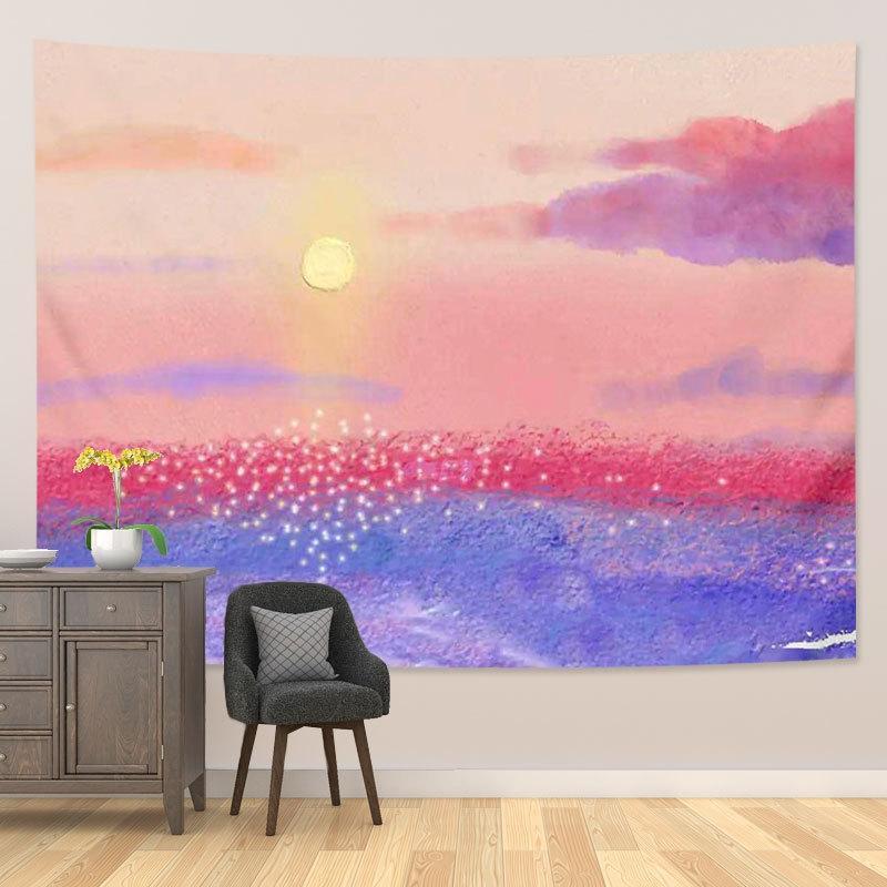 Girl Heart Oil Painting Wallpaper Background Cloth Room Decoration Hanging Cloth, Size: 200x150cm(Landscape-5)