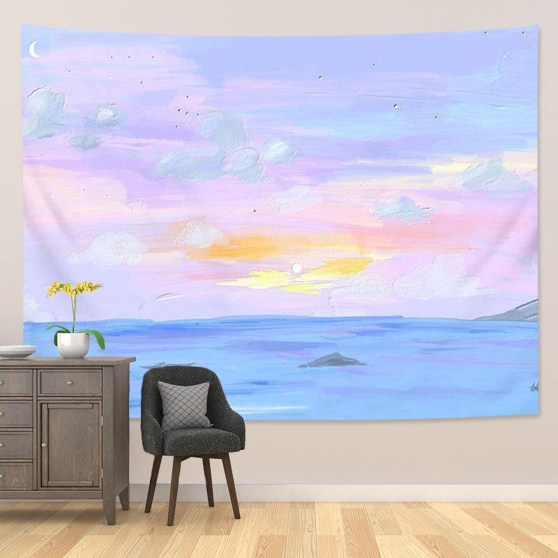 Girl Heart Oil Painting Wallpaper Background Cloth Room Decoration Hanging Cloth, Size: 200x150cm(Landscape -3)