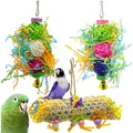 MT0005 Sepak Takraw Bamboo Net Brushed Grass Parrot Bird Bite Set Toy(3 PCS/Set)