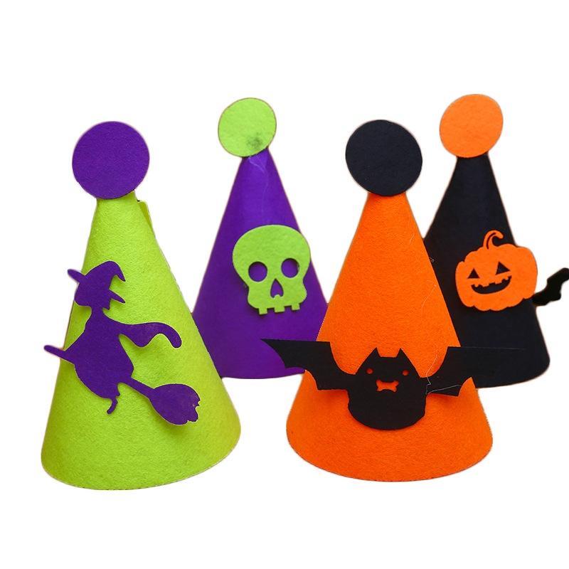 10 PCS Ghost Festival Cosplay Diy Felt Cloth Halloween Hat Children Handmade Gift, Style Random Delivery