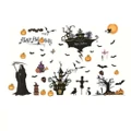 2 Sets Halloween Party Decorations Double-Sided Glass Window Wall Self-Adhesive Stickers, Style: Death Castle