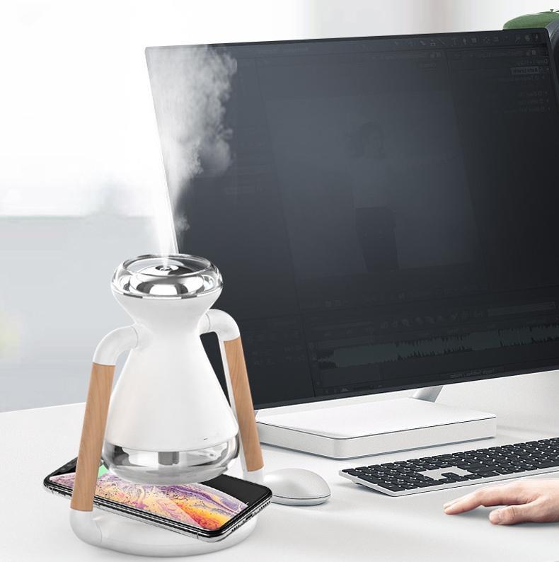 SLOW Mini USB Charging Humidifier Home Office Small Air Humidifier, Support Phone Wireless Charging(Upgraded Version)