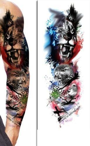 New Men Waterproof Temporary Tattoos Full Arm Press On Tattoos Sticker Body Arm-TQB-089