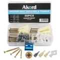 Akord Anchor Self Drilling & Toggle Assortment Kit 50PCS