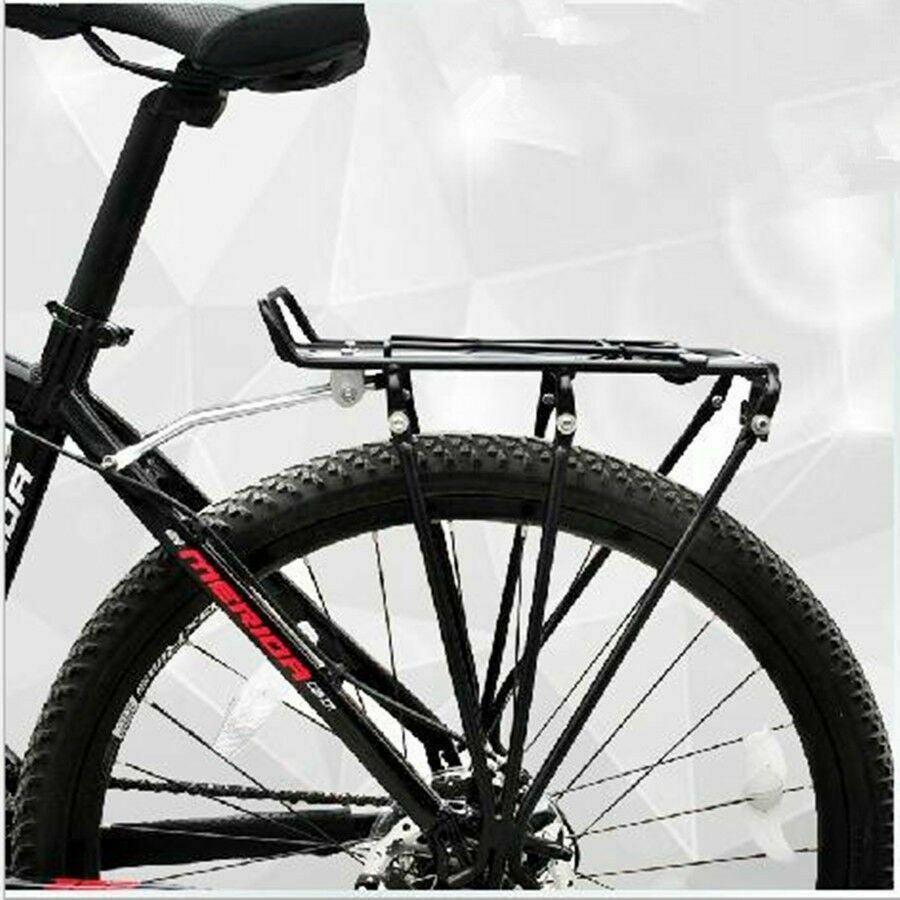Bicycle Rear Pannier Rack Alloy Touring Bike Carrier Black Carrier