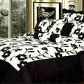 Phase 2 Abstract Floral White Black Flocking Quilt Cover Set Queen