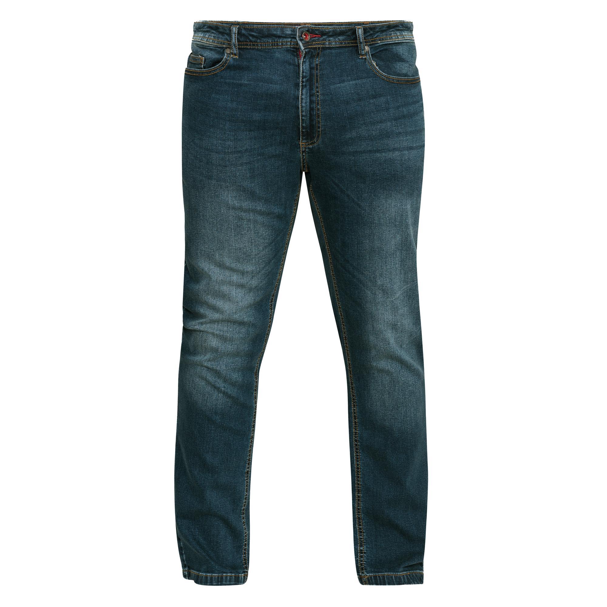 D555 Mens Ambrose King Size Tapered Fit Stretch Jeans (Vintage Blue) (48L)