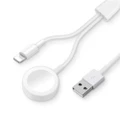 2 in1 USB Wireless Charger for Apple Watch Series 4/3/2/1/ iPhone XS/X/8 Plus/7 - White
