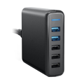 Quick Charge 3.0 60W 5-Port Wall Charger PowerIQ Power Port Speed 5 For iPhone iPad LG Nexus HTC And More