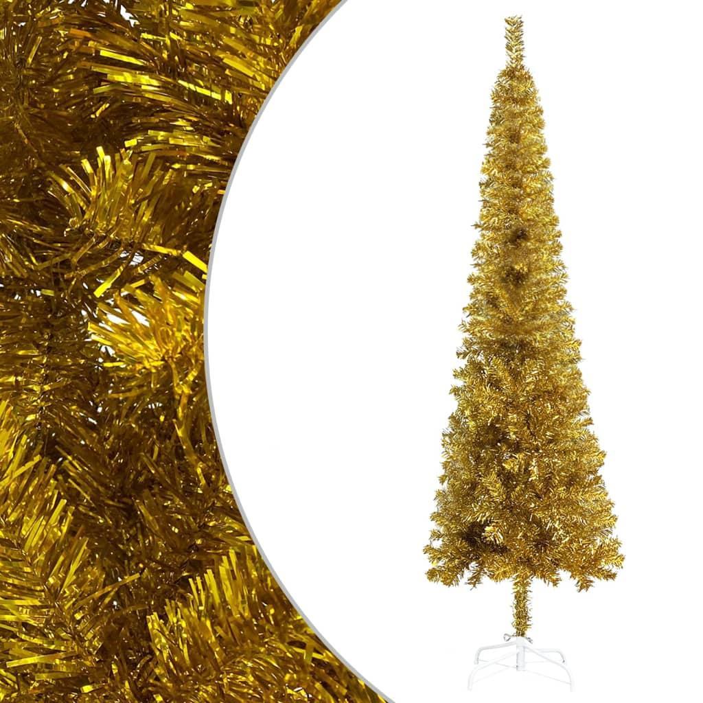 Slim Christmas Tree Gold 150 cm vidaXL