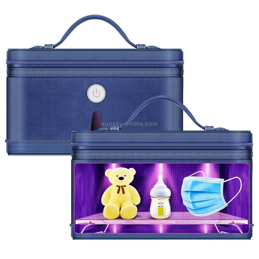 UVC Ultraviolet Sterilization Bag Portable Foldable Clothing Sterilization Box Bag, Size:Small 21.5x16x13cm(Navy Blue)