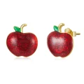 S925 Sterling Silver Christmas Apple Ear Studs Women Earrings