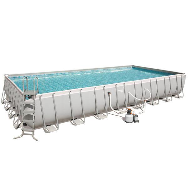 Bestway 9.56m x 4.88m x 1.32m Power Steel Frame Pool with 2000gal Sand Filter - 56625