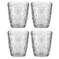 Ladelle Sunflower Glass Tumbler 4 Pack Clear, Great Dining Table Decor 60283