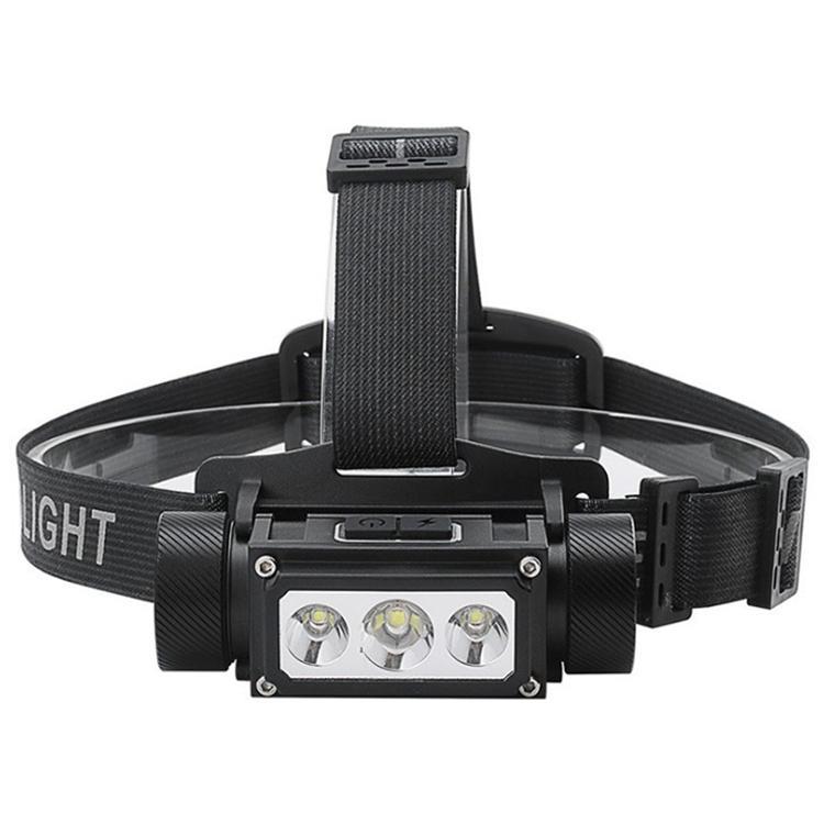 LED Strong Light Aluminum Alloy Outdoor With Magnetic USB Work Headlight, Colour: 3 x LED