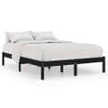 Bed Frame Black Solid Wood 137x187 cm Double Size vidaXL