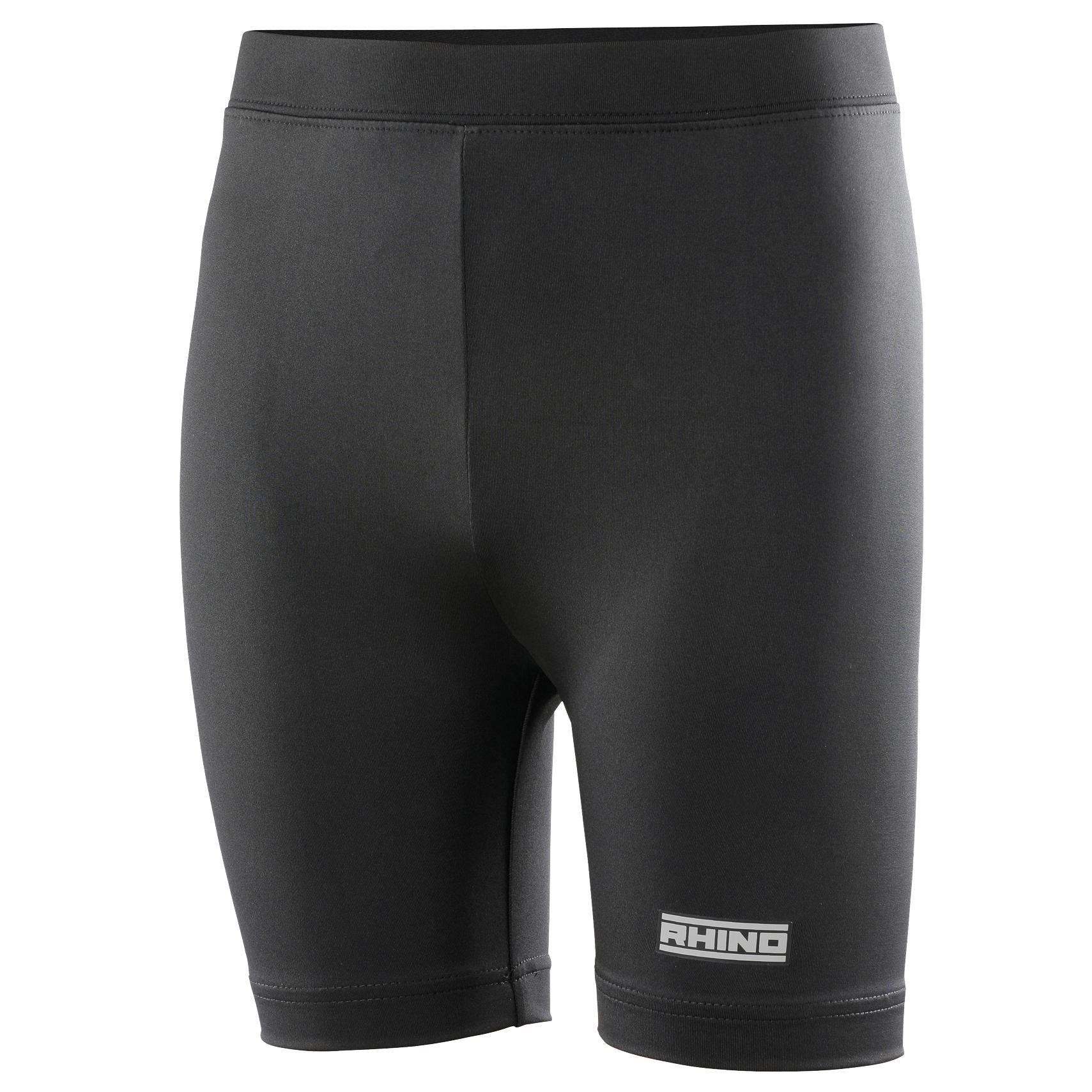 Rhino Childrens Boys Thermal Underwear Sports Base Layer Shorts (Black) (XSY)