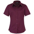 Premier Short Sleeve Poplin Blouse / Plain Work Shirt (Aubergine) (10)