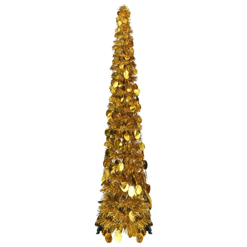 Pop-up Artificial Christmas Tree Gold 120 cm PET vidaXL