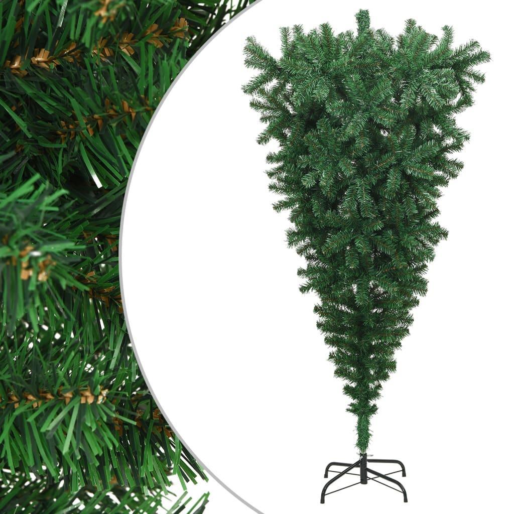 Upside-down Artificial Christmas Tree with Stand Green 180 cm vidaXL