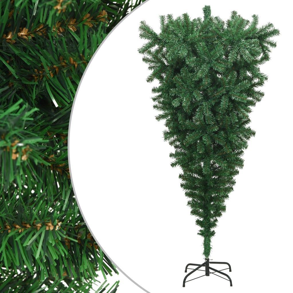 Upside-down Artificial Christmas Tree with Stand Green 210 cm vidaXL