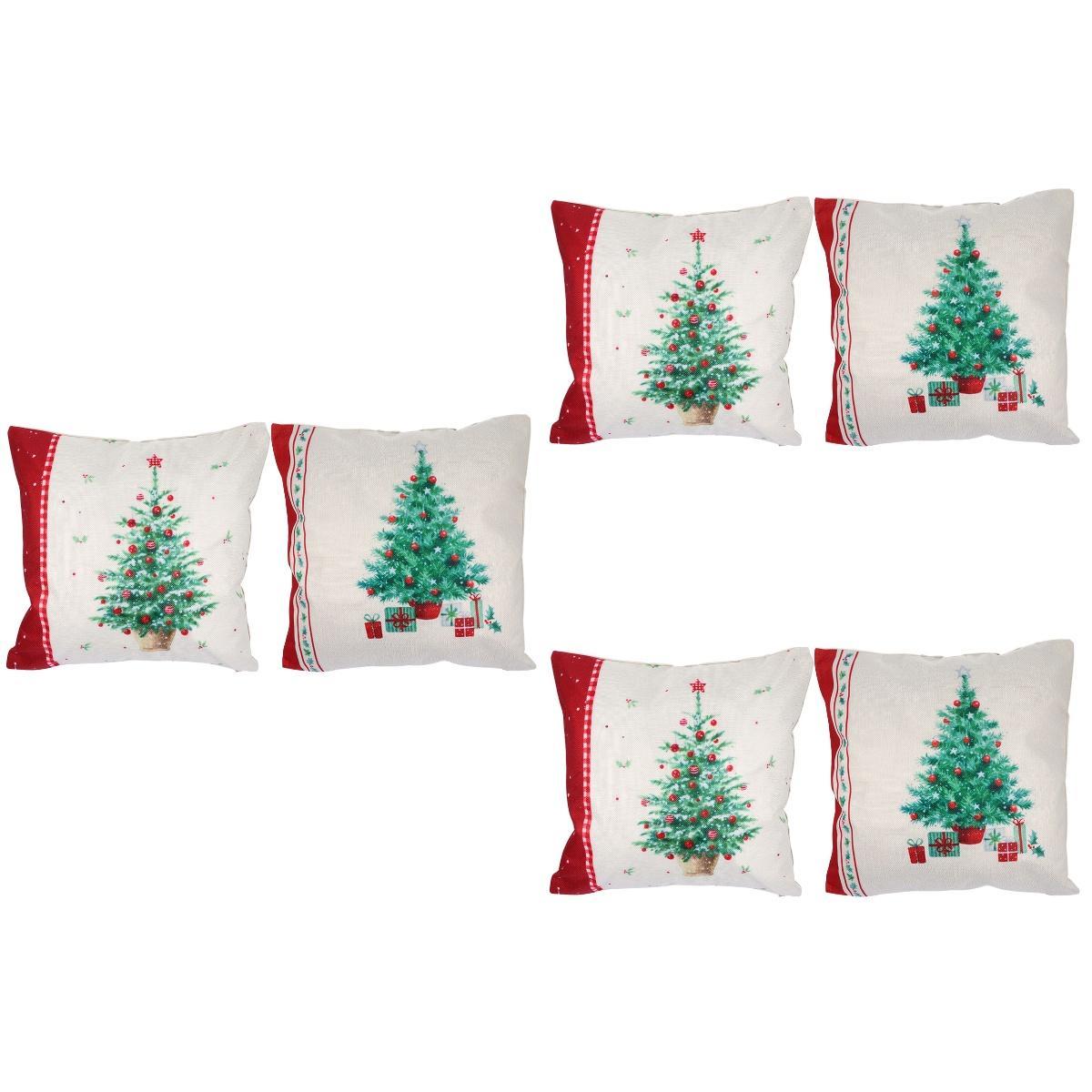 6 Christmas Cushion Covers Winter Pillow Covers Fabric Pillow Covers Hug Pillow Case